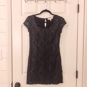 Olive & Oak Black Lace Overlay Dress